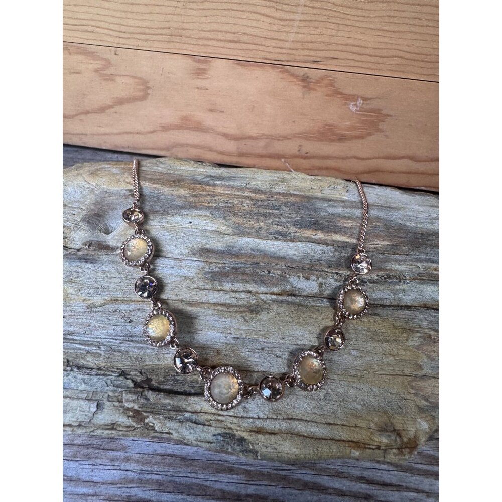 Givenchy Necklace Gold-Tone Necklace With Crystal Accents & Adjustable Chain